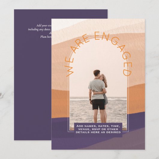 モダン フォト エンゲージメント 招待 - ミックス カラー 招待状 (正面/裏面)