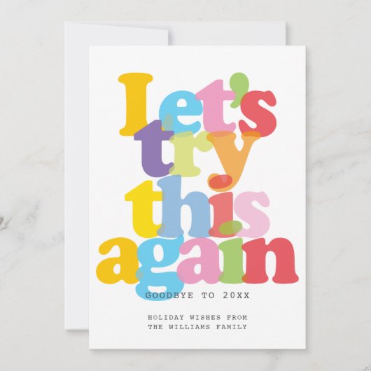 モダン フォト カラフル もう一度トライしてみましょう シーズンカード (正面)