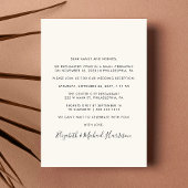 モダン フォト クリーム ウェディング レセプション 招待状