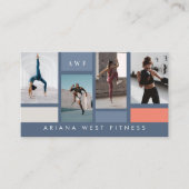 モダン フォト グリッド パーソナルトレーナー フィットネスコーチ 名刺 (正面)