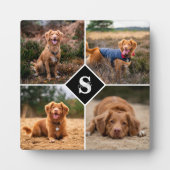 モダン フォト コラージュ オーダーメイド モノグラム ペット ドッグ フォトプラーク (正面)