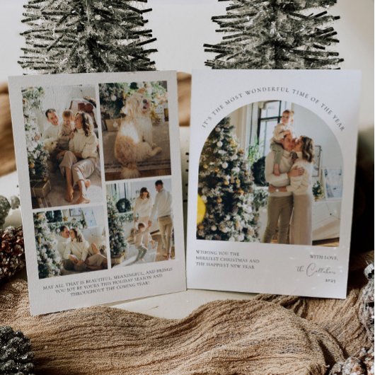 モダン フォト コラージュ クリスマス カード