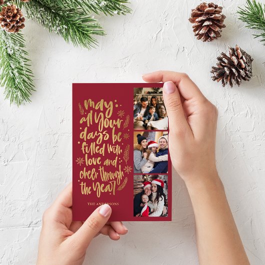 モダン フォト コラージュ 新年 スクリプト シーズンカード