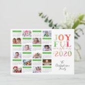 モダン フォト コラージュ 2020 カレンダー 喜びに満ちた願い シーズンカード (スタンド正面)