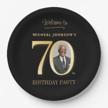 モダン フォト ゴールド ブラック 70歳の誕生日パーティー