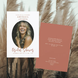 モダン フォト シナモン ブライダル シャワー 招待状