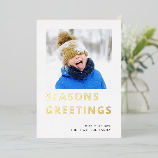 モダン フォト シーズンズ グリーティング 箔シーズンカード (立ち正面)