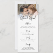 モダン フォト スクリプト ボヘミア ウェディング メニュー カード (正面)