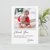 モダン フォト スクリプト 誕生日 サンクス カード (スタンド正面)