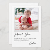 モダン フォト スクリプト 誕生日 サンクス カード (正面/裏面)