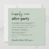 モダン フォト セージグリーン ウェディング レセプション 招待状 (正面)