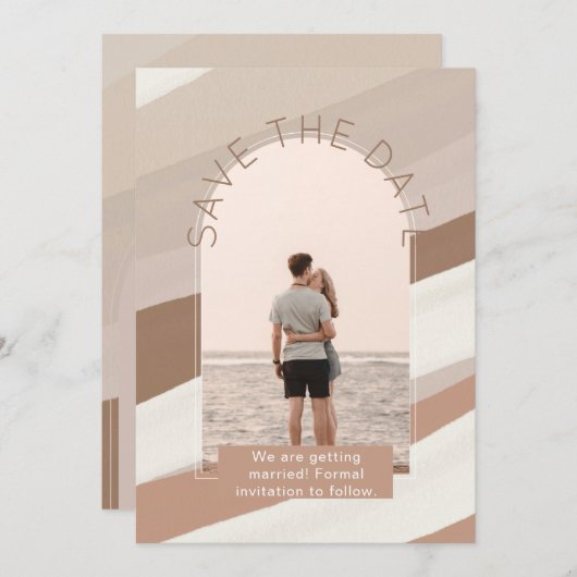 モダン フォト セーブ・ザ・デート ウェディング 招待状 (正面/裏面)