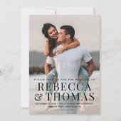 モダン フォト タイプ オーバーレイ ウェディング 招待状 (正面)