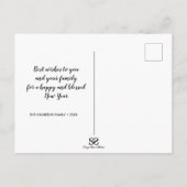 モダン フォト タイポグラフィー ハッピー ノーローズ 新年 ポストカード (裏面)