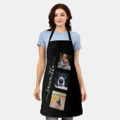 モダン フォト テンプレート 手書き名前 スクリプト エプロン (着用した状態)
