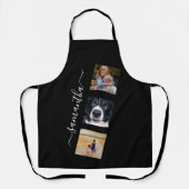 モダン フォト テンプレート 手書き名前 スクリプト エプロン (正面)