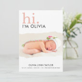 モダン フォト トレペ 出生アナウンスメント 招待状 (スタンド正面)