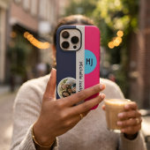 モダン フォト ネーム モノグラム ボールド カラー ブロック iPhoneケース