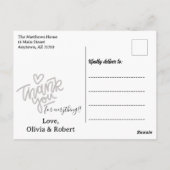 モダン フォト ハンドレタリング サンクス ポストカード (裏面)