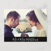 モダン フォト ハンドレタリング サンクス ポストカード (正面)