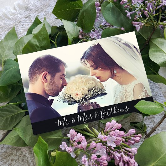 モダン フォト ハンドレタリング サンクス ポストカード