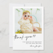 モダン フォト バースデー サンキューカード (正面)