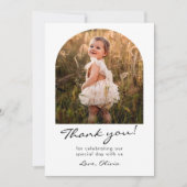 モダン フォト バースデー サンキューカード (正面)