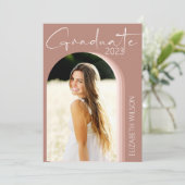 モダン フォト ピンク 卒業パーティー 招待状 (スタンド正面)
