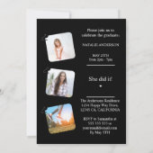 モダン フォト ブラック＆ホワイト 卒業おめでとう 招待状 (裏面)