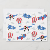 モダン フォト ブルー ハウ タイム フライ 1st バースデー 招待状 (裏面)