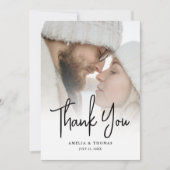 モダン フォト ミニマリスト ウェディング サンクス カード (正面)