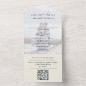 モダン フォト ミニマリスト セージグリーン QR コード RSVP オールインワン招待状 (内側)