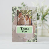 モダン フォト ミントグリーン サンキューカード (スタンド正面)