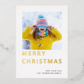 モダン フォト メリークリスマス 箔シーズンカード (正面)