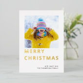 モダン フォト メリークリスマス 箔シーズンカード (立ち正面)