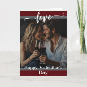 モダン フォト ラブ スクリプト バレンタインデー カード (正面)