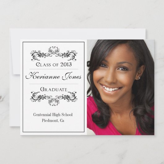 モダン フォト 卒業おめでとうのご案内 案内状 (正面)