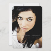 モダン フォト 卒業パーティー アクア ホワイト 招待状 (裏面)