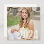 モダン フォト 卒業パーティー 招待状 (正面/裏面)