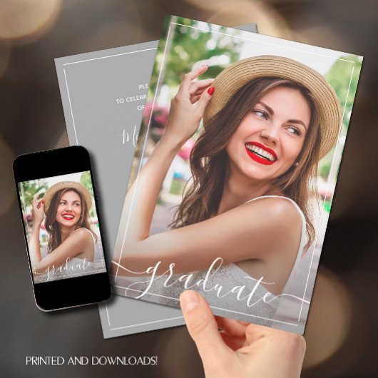 モダン フォト 卒業パーティー 招待状