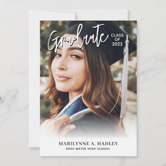 モダン フォト 卒業生発表 招待状 (正面)