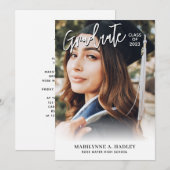 モダン フォト 卒業生発表 招待状 (正面/裏面)