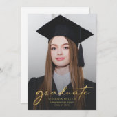 モダン フォト 卒業 スクリプト 卒業式 案内状 (正面/裏面)