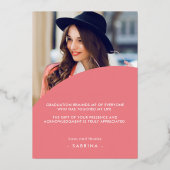 モダン フォト 卒業 箔招待状 (裏面)