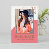 モダン フォト 卒業 箔招待状 (立ち正面)