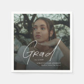モダン フォト 高校卒業 スタンダードカクテルナプキン (正面)