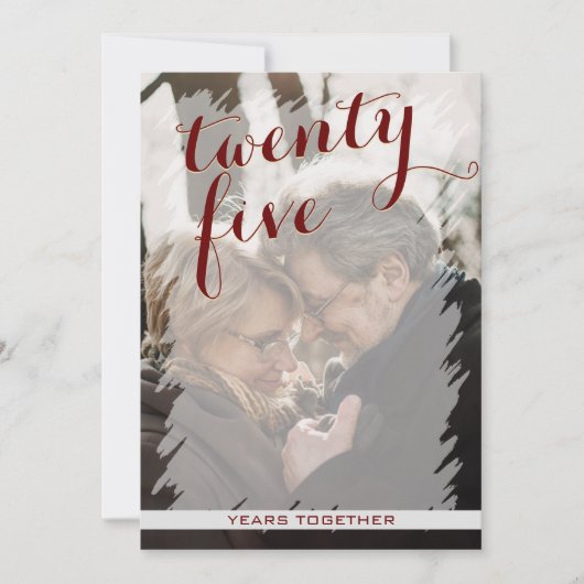モダン フォト 25周年 結婚記念日 招待状 (正面)