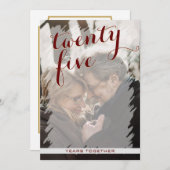 モダン フォト 25周年 結婚記念日 招待状 (正面/裏面)