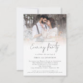 モダン フォト QR コード 結婚式 イブニング パーティー 招待状 (正面)