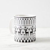モダン・フォークアートのクリスマストナカイ コーヒーマグカップ (正面左)